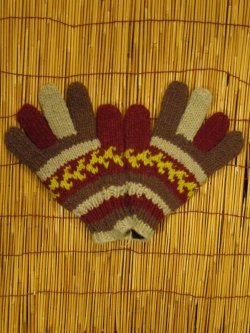 画像1: 暖ウール素材＊グローブ＊手編み手袋