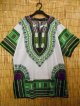 【男女兼用】アフリカンプリント Dashiki ダシキ ゆったりプルオーバー 白