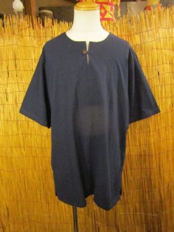 画像1: 一つボタン＊コットン素材＊ハーフスリーブ＊プルオーバー＊３ＸＬ 