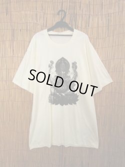 画像1: 生成り色＊コットン素材＊ガネーシャプリント＊半袖Ｔシャツ＊２ＸＬ 