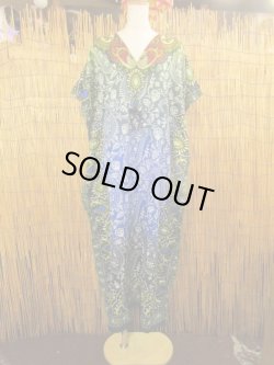 画像1: 薄手ビスコース素材＊妖艶＊ペイズリープリント＊マキシ丈＊ガラベーヤ＊ポンチョ風＊ワンピース＊ベリーダンス