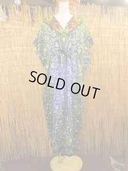 画像2: 薄手ビスコース素材＊妖艶＊ペイズリープリント＊マキシ丈＊ガラベーヤ＊ポンチョ風＊ワンピース＊ベリーダンス