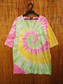 画像1: タイダイ染め＊コットン素材＊半袖＊Ｔシャツ＊Ｌ