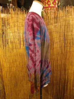 画像2: タイダイ染め＊スパンデックス混合＊コットン素材＊長袖＊Ｔシャツ＊ＸＸＬ