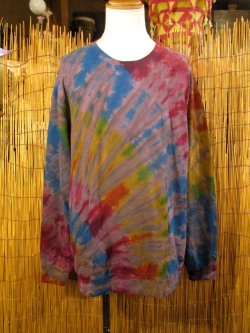 画像1: タイダイ染め＊スパンデックス混合＊コットン素材＊長袖＊Ｔシャツ＊ＸＸＬ