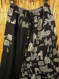 画像2: 黒色＋和風プリント＊切り替え＊コットン素材＊ふんわり＊サルエルパンツ