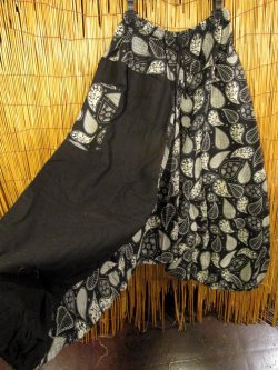 画像3: 黒色＋和風プリント＊切り替え＊コットン素材＊ふんわり＊サルエルパンツ