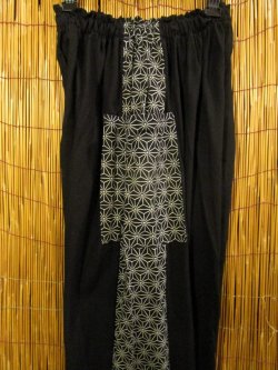 画像3: 黒色ベース＊コットン素材＊サイド切り替え＊ロングパンツ