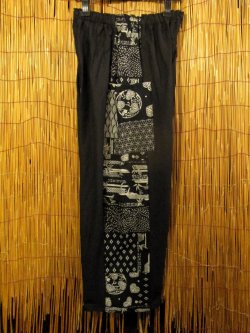 画像2: 黒色ベース＊コットン素材＊サイド切り替え＊ロングパンツ