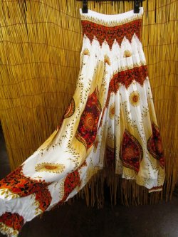 画像3: 白色ベース＊アジアンプリント＊レーヨン素材＊２ＷＡＹ＊サルエルパンツ 