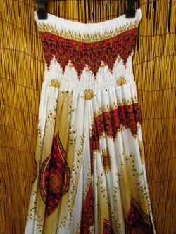 画像2: 白色ベース＊アジアンプリント＊レーヨン素材＊２ＷＡＹ＊サルエルパンツ 