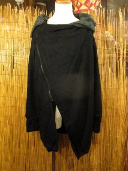 画像1: 無地＊ポリエステル素材＊旅人風＊変型＊ショート丈コート