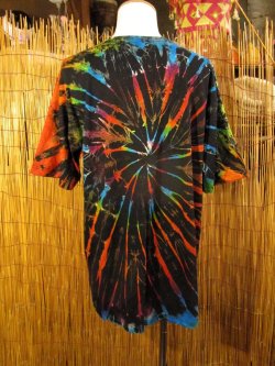 画像3: 黒色ベース＊タイダイ染め＊コットン素材＊半袖＊Ｔシャツ＊ＸＬ