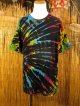 黒色ベース＊タイダイ染め＊コットン素材＊半袖＊Ｔシャツ＊ＸＬ