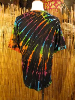 画像3: 黒色ベース＊タイダイ染め＊コットン素材＊半袖＊Ｔシャツ＊ＸＬ
