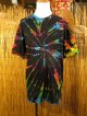 黒色ベース＊タイダイ染め＊コットン素材＊半袖＊Ｔシャツ＊ＸＬ