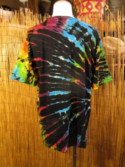 画像3: 黒色ベース＊タイダイ染め＊コットン素材＊半袖＊Ｔシャツ＊ＸＬ