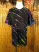黒色ベース＊タイダイ染め＊コットン素材＊半袖＊Ｔシャツ＊ＸＬ