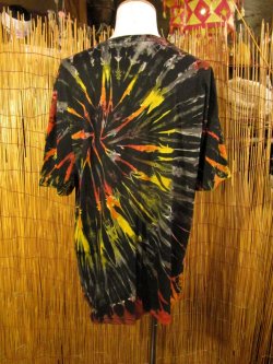 画像3: 黒色ベース＊タイダイ染め＊コットン素材＊半袖＊Ｔシャツ＊ＸＬ