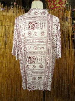 画像3: ラムナミプリント＊レーヨン素材＊マオカラー＊半袖＊プルオーバー＊２XＬ