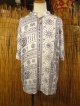 ラムナミプリント＊レーヨン素材＊マオカラー＊半袖＊プルオーバー＊２XＬ