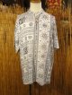 ラムナミプリント＊レーヨン素材＊マオカラー＊半袖＊プルオーバー＊２XＬ