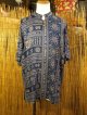 ラムナミプリント＊レーヨン素材＊マオカラー＊半袖＊プルオーバー＊２XＬ