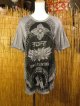 ロータスプリント＊皺加工＊コットン素材＊半袖＊Ｔシャツ