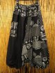 黒色＋和風プリント＊切り替え＊コットン素材＊ふんわり＊サルエルパンツ