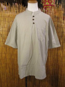 画像1: 三つボタン＊コットン素材＊胸ポケット＊半袖＊プルオーバー＊２ＸＬ 