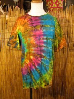 画像1: タイダイ染め＊コットン素材＊半袖＊Ｔシャツ＊XＬ