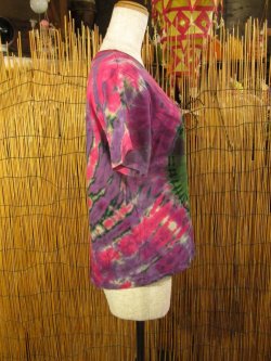 画像2: タイダイ染め＊コットン素材＊Ｖネック＊半袖＊Ｔシャツ