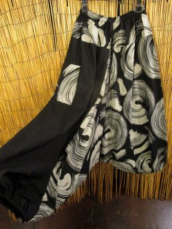画像3: 黒色＋和風プリント＊切り替え＊コットン素材＊ふんわり＊サルエルパンツ