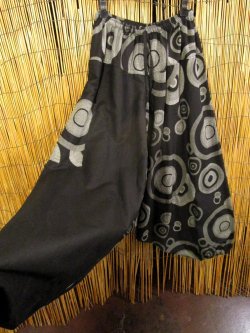 画像3: 黒色＋和風プリント＊切り替え＊コットン素材＊ふんわり＊サルエルパンツ