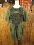 象さんプリント＊皺加工＊コットン素材＊半袖＊Ｔシャツ