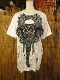 象さんプリント＊皺加工＊コットン素材＊半袖＊Ｔシャツ