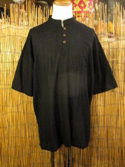 画像1: 三つボタン＊薄手＊コットン素材＊半袖＊プルオーバー＊２ＸＬ 