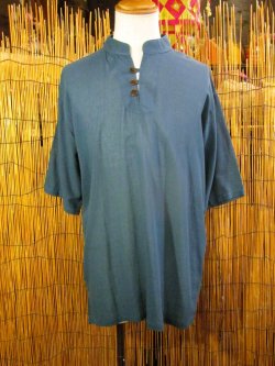 画像1: 三つボタン＊薄手＊コットン素材＊半袖＊プルオーバー＊２ＸＬ 