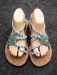【２５ｃｍ〜２５・５ｃｍ】コルク＊編み編み＊紐サンダル