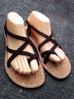 画像2: 【２５・５ｃｍ〜２６ｃｍ】コルク＊編み編み＊紐サンダル