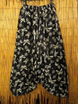 画像1: 和風プリント＊レーヨン素材＊ふんわり＊サルエルパンツ