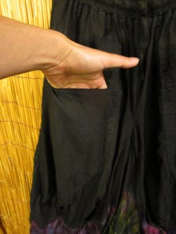 画像2: 黒色＋タイダイ染め＊コットン素材＊ロング丈＊バルーンスカート