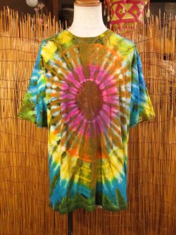 画像1: タイダイ染め＊コットン素材＊半袖＊Ｔシャツ＊２ＸＬ