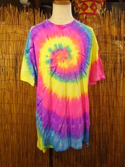 画像1: タイダイ染め＊コットン素材＊半袖＊Ｔシャツ＊２ＸＬ