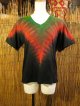 タイダイ染め＊コットン素材＊Ｖネック＊半袖＊Ｔシャツ