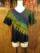 タイダイ染め＊コットン素材＊Ｖネック＊半袖＊Ｔシャツ