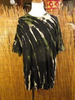 画像1: 黒色ベース＊タイダイ染め＊コットン素材＊半袖＊Ｔシャツ＊２ＸＬ