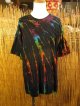 黒色ベース＊タイダイ染め＊コットン素材＊半袖＊Ｔシャツ＊２ＸＬ