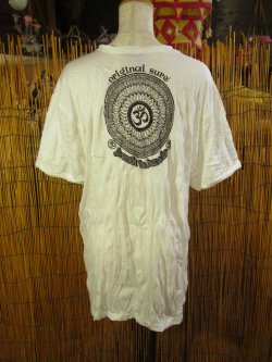 画像3: 曼荼羅風オームプリント＊皺加工＊コットン素材＊半袖＊Ｔシャツ