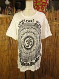 曼荼羅風オームプリント＊皺加工＊コットン素材＊半袖＊Ｔシャツ